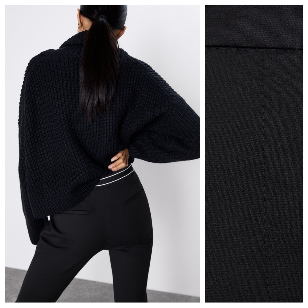 Zara Black Jogger Waist Skinny Ankle Pant - Picture 3 of 8